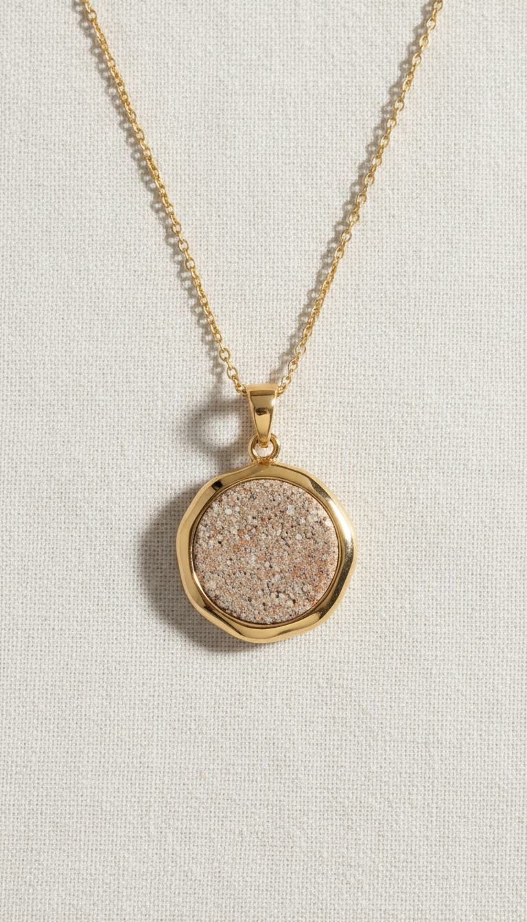 Sandstone Gold Pendant Necklace