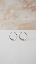 Minimalist Platinum Hoop Earrings