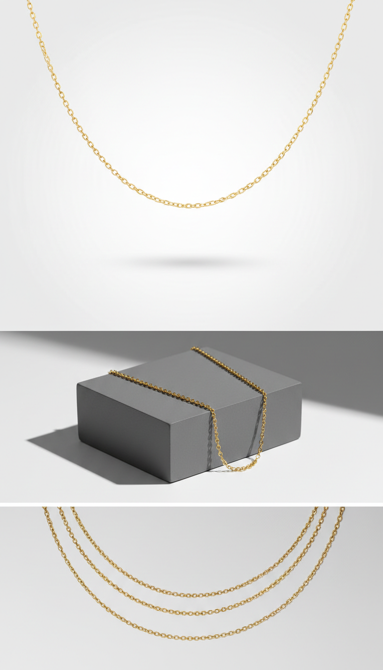Minimalist fine chain necklace in gold vermeil